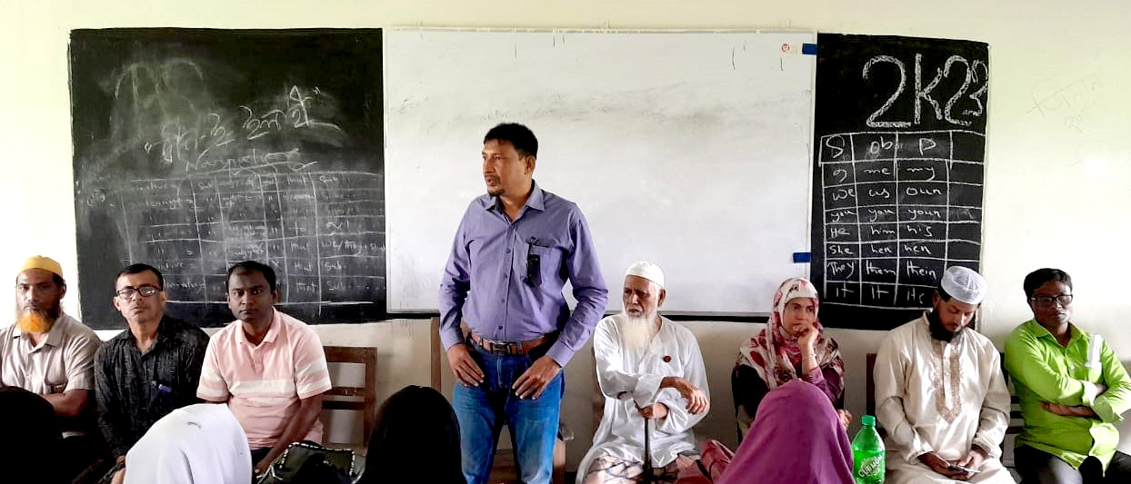 2023 সালের এইচ এস সি পরীক্ষার্থীদের বিদায় অনুষ্ঠানে বক্তব্য দিচ্ছেন অধ্যক্ষ, icmc, ichhali model college,imc